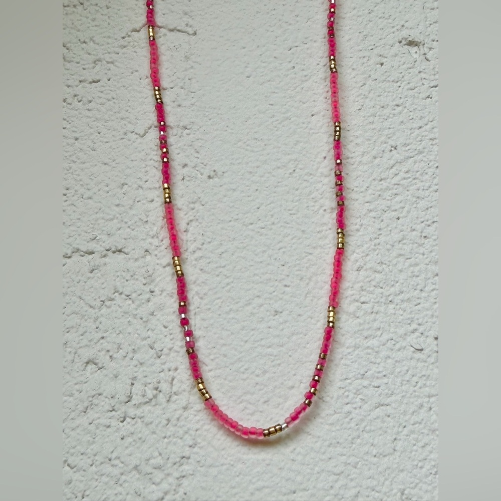 Pink beaded necklace